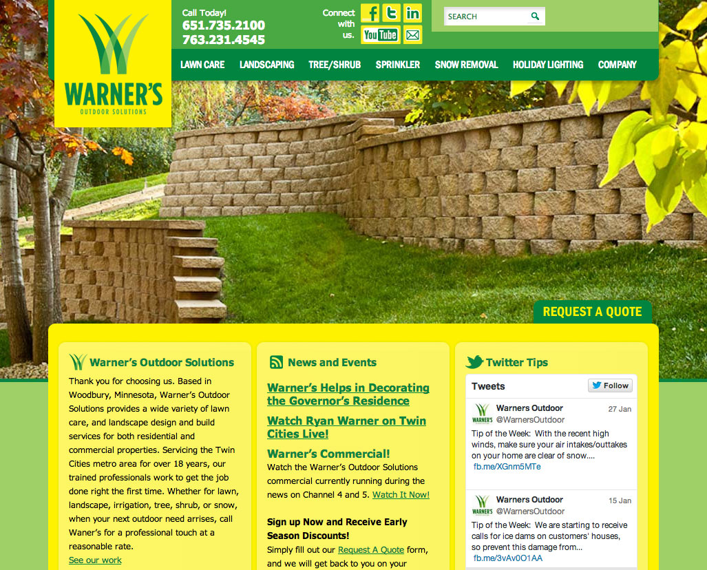 Warner's Outdoor Solutions Website